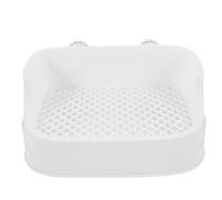 Toyvian Pet Litter Box for Small Pets and Rabbits, Plastic Rectangle Trainer Potty with Removable Tray Design and Effortless Cleaning, Stylish White Litterbox for Home Use