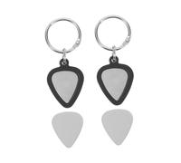 Toyvian Pick Portable Keychain with Holder Stainless Silicone Guitar Steel Ring Protective Case, for Guitar Picks Daily Practice and Live Performances by Musicians