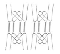 Toyvian Picture Space-Saving Solution for Displaying Decorative Plates and 4pcs Stainless Steel Plate Hangers with Invisible W-Shaped Wire Hooks, Strong Load Capacity the Wall