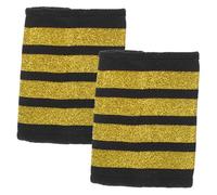 Toyvian Pilot Epaulettes Gold Stripes Shoulder Boards for Costume Uniforms Safe Roleplay Accessories Precision Fit Captain Badge for Aviation Cosplay
