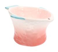 Toyvian Pink Fish-Shaped Raised Cat Bowl Shallow Cat Food Dish Decorative PET Feeder for Kittens and Dogs Creative Treats Plate Household Use