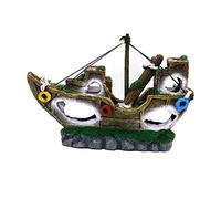 Toyvian Pirate Ship Ornaments Aquarium Shipwreck Decor Fish Tank Landscaping Resin Material for Tropical Fish Tank Ornaments