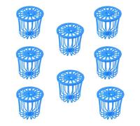 Toyvian Plastic Bird Food Feeding Basket Bitten Resistant 8pcs for Easy Feeding Blue Cage Accessory Vegetable and Fruit Holder, Can be Fixed on Cage for Parrots and Pets