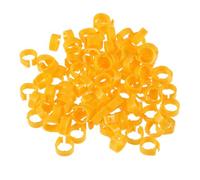Toyvian Plastic Bird Identification Rings Breed Identification Foot Rings Yellow 100 Pcs Easy to Put on Parakeets and Parrots for Pet Bird Supplies
