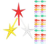 Toyvian Plastic Ceramic Christmas Tree Replacement Bulbs Easy DIY Assembly 103 Pcs with Flame and Star Shapes for Holiday Decorations, Compatible with Vintage Ceramic Xmas Tree Lights