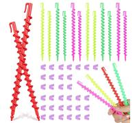 Toyvian Plastic Spiral Hair Perm Rods Hair Styling Rollers 52pcs for High Efficiency Curling with Easy to Use Spiral Curlers Suitable for Home Use and Professional Salons