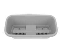 Toyvian Plastic Vegetable Planter Box with Drainage Tray, Medium Gray Rectangular Balcony Flower Pot 40x15cm for Growing Vegetables and Herbs Indoors and Outdoors