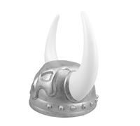 Toyvian Plastic Viking Horned Helmet Lightweight Medieval Pirate Hat for Adults and Authentic Skull Pattern Cosplay Accessory for Parties and Roleplay Events
