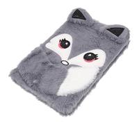 Toyvian Plush Cartoon Animal A5 Notebook Gray Fox Multi-Function Diary Book Cute Journal Suitable for School and Home Use