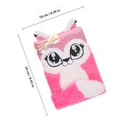 Toyvian Plush Fox Notebook A5 Pink with Bow Cute Cartoon Writing Journal Daily Planner Multi-use Notepad for School and Office