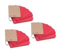 Toyvian Pocket Notepad 3pcs Paper Memo Pad Single Hole Punched Red | Mini Note Book, Memo Note Pad for Notes and Bookmark Use, Back to School Decor