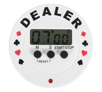Toyvian Poker Timer Digital Countdown Clock for Texas Hold’Em Poker with Flat Round Base, Party Timer Accessory for Board Game Timing and Tournament Use