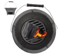 Toyvian Portable 20Cm Cast Iron Outdoor Barbecue Stove Charcoal Bbq Grill for Camping and Backyard Cooking