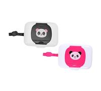 Toyvian Portable Baby Wipes Dispenser Box Set, 2pcs Outdoor Travel Wet Tissue Holder for Infant, Black and Red Baby Wipes Case for On-The-go Use