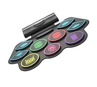 Toyvian Portable Drum Pad Kit for Boys and Girls Rechargeable Electric Drum Set Midi Built Speakers Practice Pad