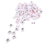 Toyvian Portable English Mahjong Game Set for Students with Mini Mahjong Tiles and Memory Learning Function, Compact Tile Game for Travel and Educational Use