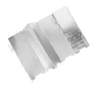 Toyvian Portable Foldable Stove Windshield with Retractable Pegs Lightweight Aluminum Alloy Windproof Camping Cooking Wind Deflector for Backpacking Hiking Picnic Barbecue