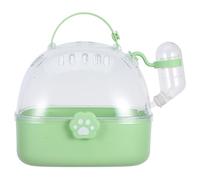 Toyvian Portable Hamster Cage with Water Bottle, Small Animal Carrier Critter Carrier for Gerbils and Rabbits, Avocado Green Travel Cage Suitable for Outdoor Pet Transport