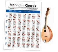 Toyvian Portable Mandolin Chord Chart Diagram on Wear-resistant Paper for Beginners and Teachers, Assorted Colour Practice Guide for Mandolin Playing and Finger Exercise