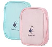 Toyvian Portable Medicine Storage Bag 2pcs with Multiple Compartments Travel Organizer Made of Wear-Resistant Oxford Cloth Protecting Supplies Efficiently for Hiking and Car Driving