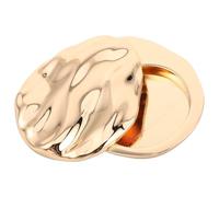 Toyvian Portable Metal Lip Balm Container with Seashell Texture and Sliding Lid, Reusable Compact Cosmetic Pot for Travel and On-the-go Use, Golden 52x43mm DIY Solid Perfume Holder