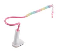 Toyvian Portable Pink Parrot Perch Stand for Small Birds, Tabletop Bird Training Platform with Adjustable Perch, Interactive Desktop Play Area for Parakeets and Cockatiels