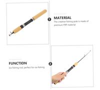 Toyvian Portable Retractable Short Fishing Rod Lightweight Winter Ice Fishing Pole with Ergonomic Handle for Lakes Rivers Reservoirs and Ponds