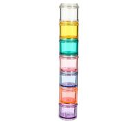Toyvian Portable Stackable Pill Organiser Box with Multiple Compartments, Odorless PC Material Weekly Medicine Container for Traveling Use and Home, for Patients and Old