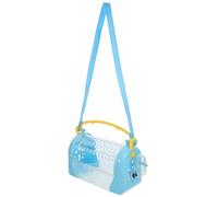 Toyvian Portable Transparent Hamster Cage with Feeding Accessories Sturdy Plastic Small Animal Carrier for Outdoor Use Secure Escape Design Comfortable Travel Home for Guinea Pigs and