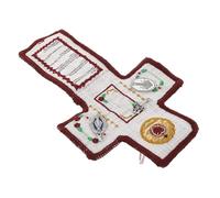 Toyvian Portable White Prayer Quilt with Cross Mini Devotional Pocket Shrine Lightweight Prayer Rug for Travel