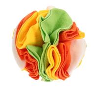 Toyvian Premium Pet Sniff Ball Slow Feeder for Puppies Interactive Chew Training Aid to Prevent Fast Eating and Boredom Made of Polar Fleece in Orange Green Yellow White