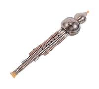 Toyvian Professional B Key Hulusi Cucurbit Flute with Copper-plated Pipes Three-tone Traditional Chinese Wind Instrument for Students Beginners Practice Performances
