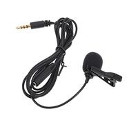 Toyvian Professional Black Lapel Microphone Clip-on Lavalier Mic for Live Broadcast Interview Compatible Phone and Streaming