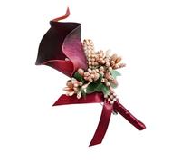Toyvian Pu Calla Lily Flower Brooch Pins with Rhinestone Inlaid Elegant Chic Bridal Boutonniere for Wedding Bridesmaid and Bridegroom Fine Craftsmanship