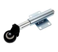 Toyvian Pu Swivel Caster Wheel Iron Spring Loaded Gate Wheel 2 Inch with Adjustable Spring Bracket Works on Uneven Surfaces, Silver Finish for Company and Factory Use