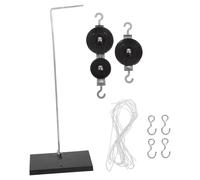 Toyvian Pulley Experiment Kit with Zinc-plated Base and Stand, Includes 2 Single and 2 Double Pulleys with 2 Ropes, Physics Lab Science Supplies for Mechanics and Force Analysis Education