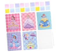 Toyvian Puncture Painting Kit DIY Fabric Crafts with Pattern Books Cloth and Punch Needle Creative Embroidery for Childrens Artistic Development and Coordination