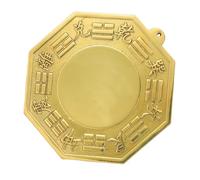 Toyvian Pure Copper Bagua Concave Mirror Zen Hanging Feng Shui Decor for Home Office Chinese Style Protective Wall Ornament to Drive Away Evil Spirits and Attract Fortune