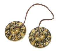Toyvian Pure Copper Tingsha Bells Tibetan Hand Percussion Instrument Religious Cymbals Bell for Meditation Music and Belly Dancing Zills Antique Craft for Yoga and Relaxation
