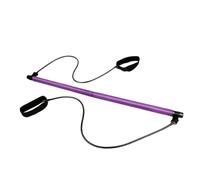 Toyvian Purple Yoga Resistance Bar Stick for Full Body Fitness Training with Elastic Loop for Hips Legs Arms Exercise Portable Gym Tube for Pilates and Strength Workouts