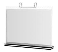 Toyvian Pvc Table Sign Holder Menu Stand with High Transparency and Dual Rings, Horizontal Flip Sign Stand Anchored by Sturdy Base for Displaying Menus and Schedules on Desk