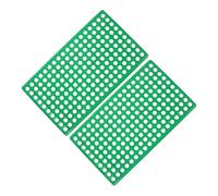 Toyvian Rabbit Cage Floor Mat Round Holes, Plastic Protective Animal Floor Pads 30x50cm, Waterproof Cage Flooring for Bunny, Hamster, Rat Indoor Habitat - 2pcs