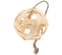 Toyvian Rabbit Feeder Ball Pets Feeder Hamster Cage Hangable Bamboo Weaving Beige Ball Shaped Can Be Fixed to The Side Cage Use