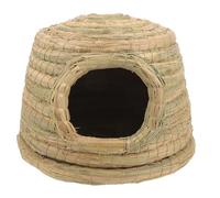 Toyvian Rabbit Grass Woven Nest Small Castle Hideout Bed for Rabbits Guinea Pigs Hamsters Indoor Grass Hut Small Animal Supply