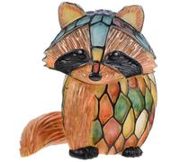 Toyvian Raccoon Table Lamp Stained Resin Animal Table Lamp Led Desk Light Bedroom Night Light for Kids Room Bedside Use Home Decor Housewarming Gift Battery Operated