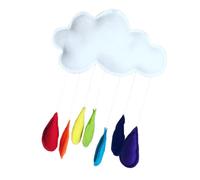 Toyvian Raindrop Pendant Wall Decor Boy Girl's Accessories Cloud and Rainbow Design Felt and Cotton Thread Photo Prop