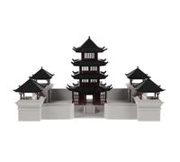 Toyvian Realistic Ancient Style Garden Pavilion Ornament Made of Plastic, Versatile Decoration for Bonsai Landscapes and Standalone Displays, Elegant Tabletop Pavilion Ornament for Home