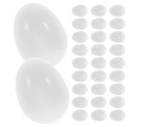 Toyvian Realistic Artificial Bird Eggs White 30pcs Plastic 2cm