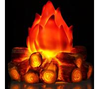 Toyvian Realistic Flame Effect Mini Campfire Lamp 3pcs Resin Artificial Fire LED Night Light for Daily Use and Halloween Party Decorative Table Lamp