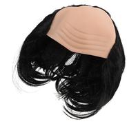 Toyvian Realistic Halloween to Cosplay Styling and Wear for Easy Bald Cap Wig with Short Straight Black Hair, Synthetic High Temperature Fiber, Comfortable Men Old Costume Parties